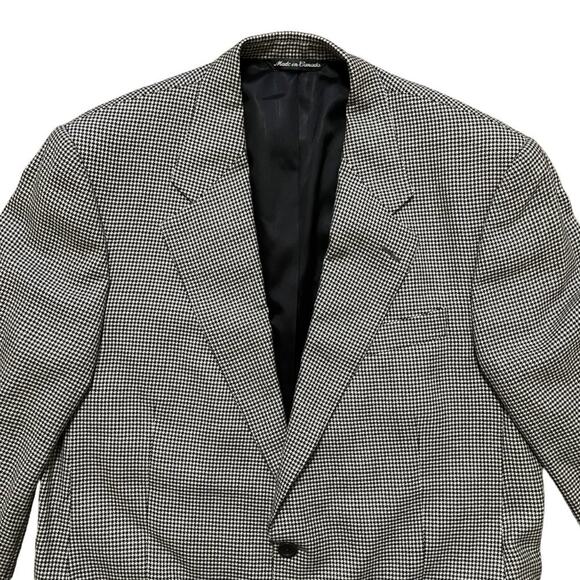 VTG LORO PIANA Pure Cashmere Houndstooth Blazer Suit Jacket SZ 44 - Picture 2 of 12
